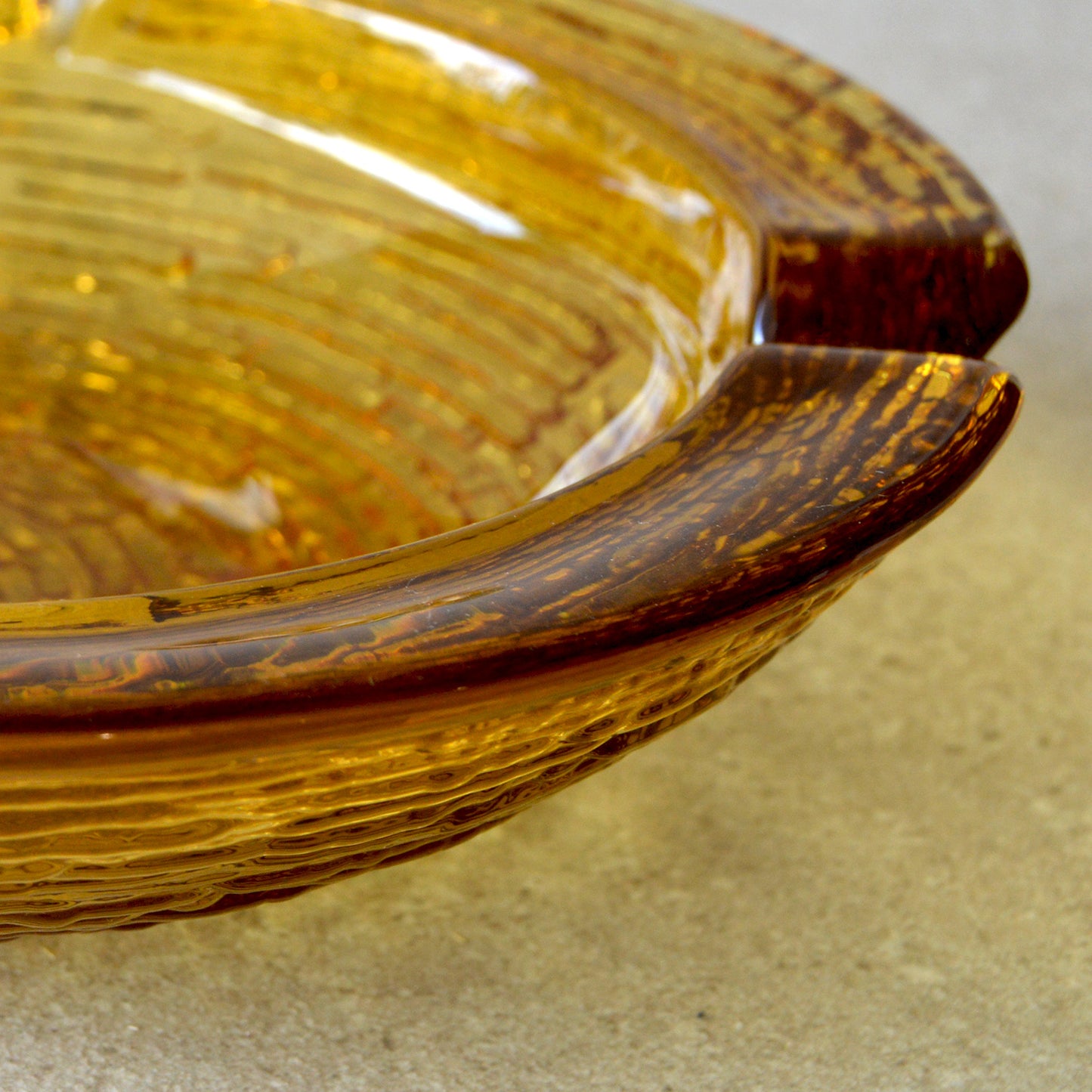 Vintage Anchor Hocking Soreno Amber Glass Ashtray / Catchall (1960s)