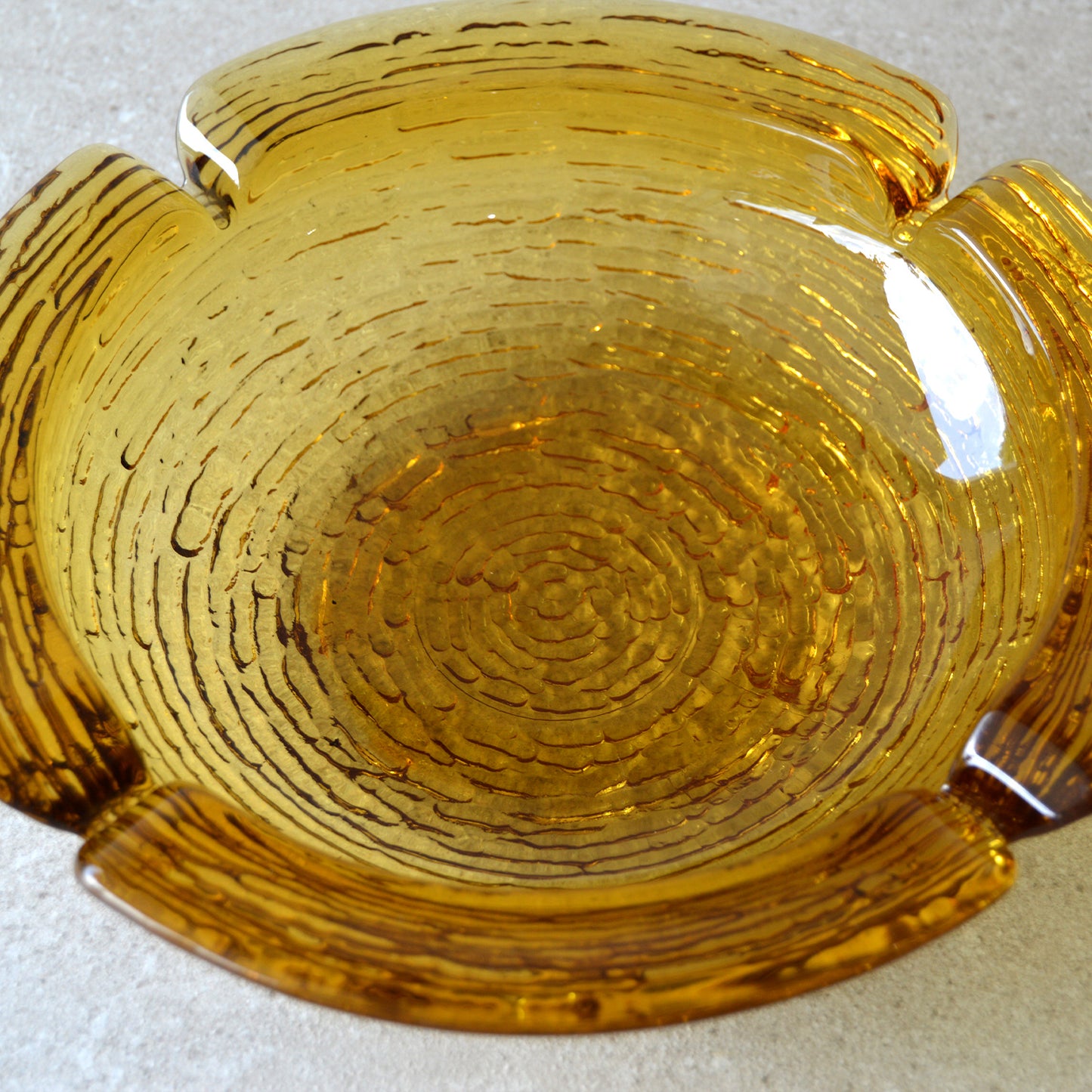 Vintage Anchor Hocking Soreno Amber Glass Ashtray / Catchall (1960s)