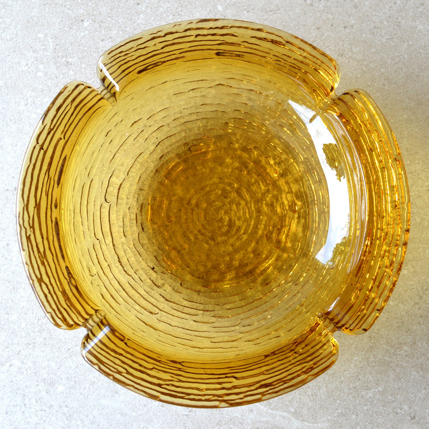 Vintage Anchor Hocking Soreno Amber Glass Ashtray / Catchall (1960s)