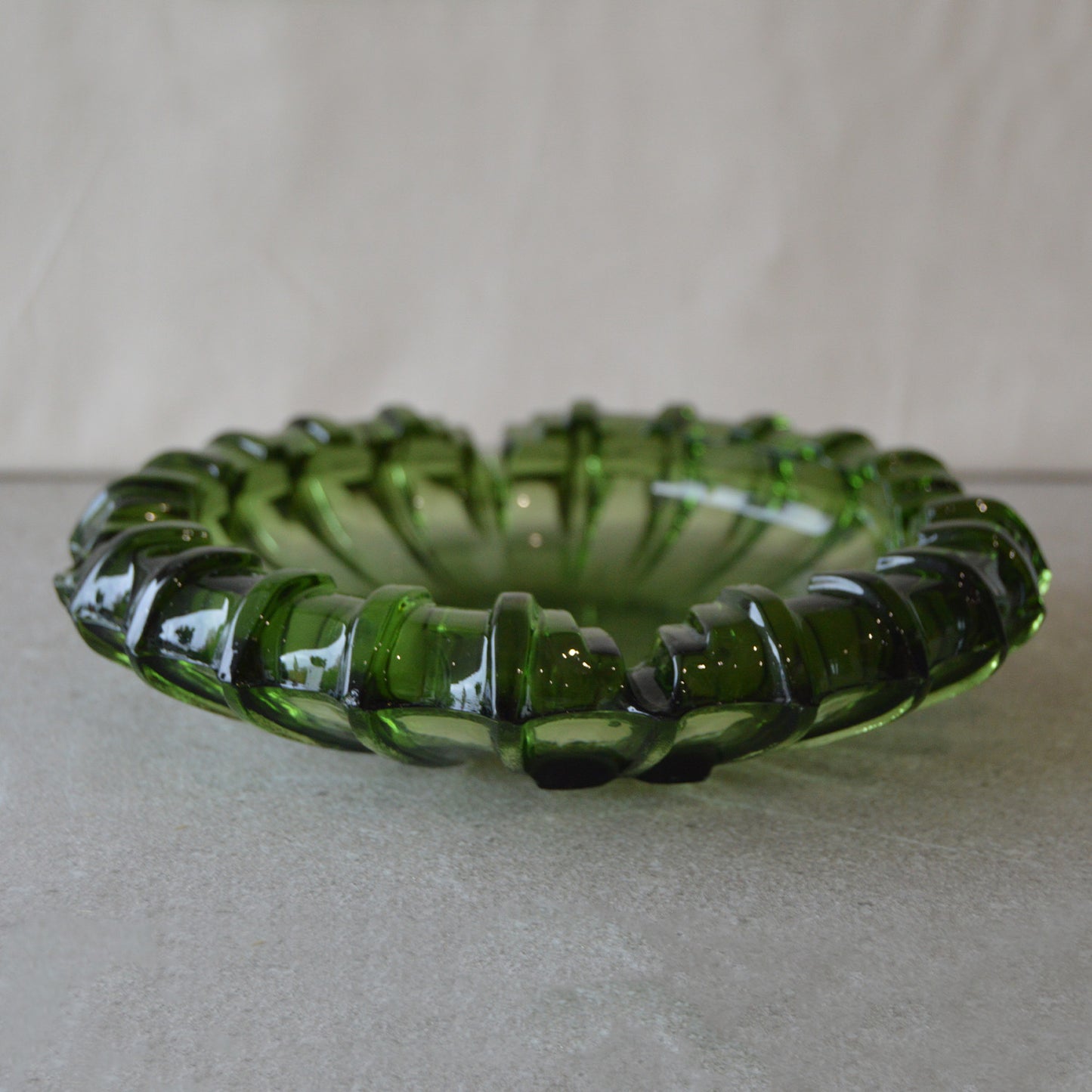 Vintage Fostoria Emerald Green Glass Ashtray (1940s)