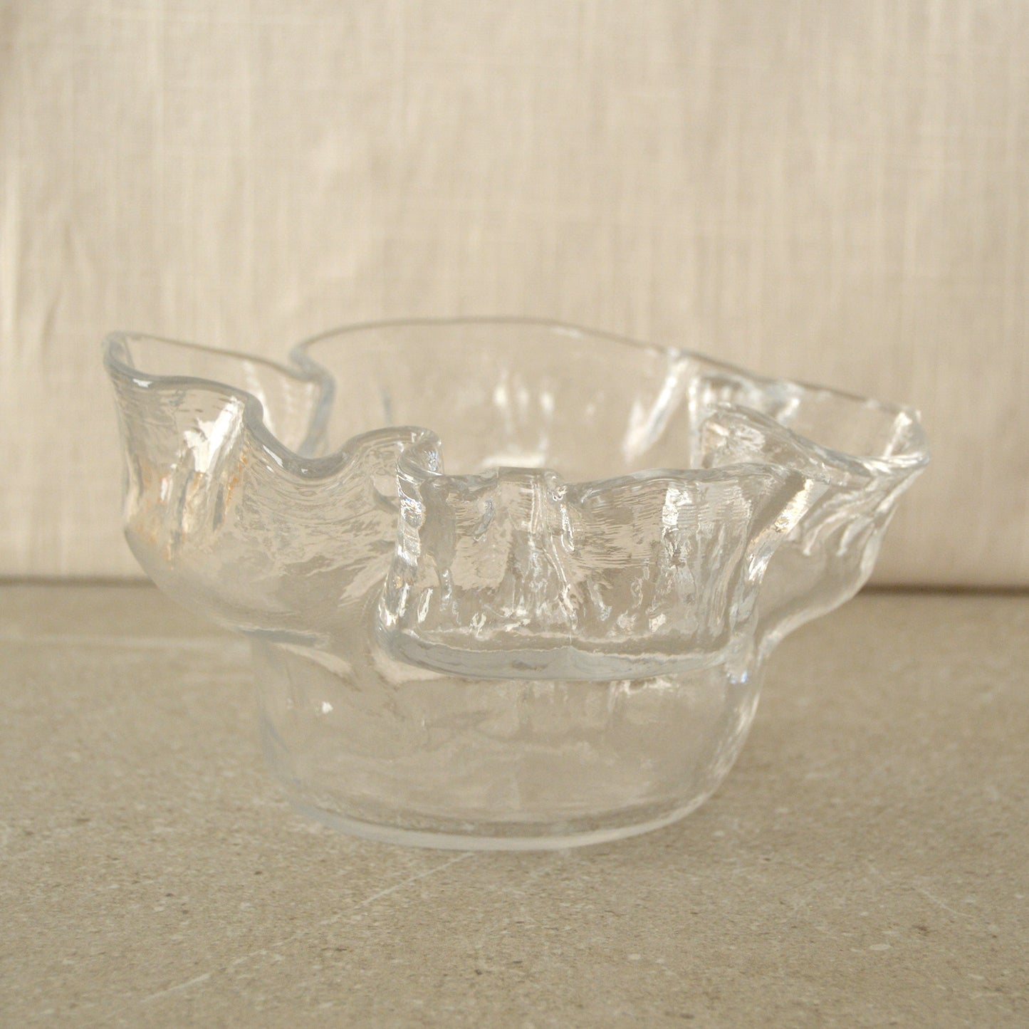 Vintage Lindshammar Crystal Bowl by Christer Sjögren Glass Art Bowl (1970s)
