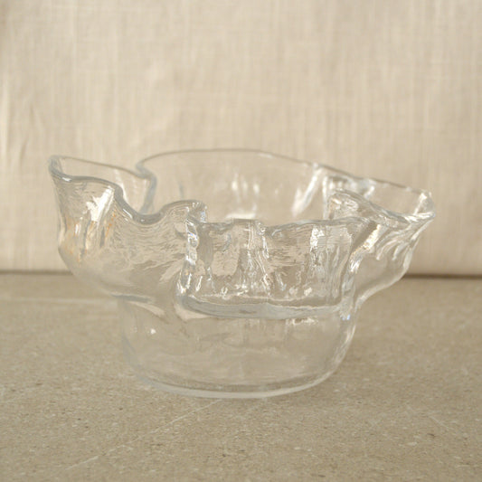 Vintage Lindshammar Crystal Bowl by Christer Sjögren Glass Art Bowl (1970s)
