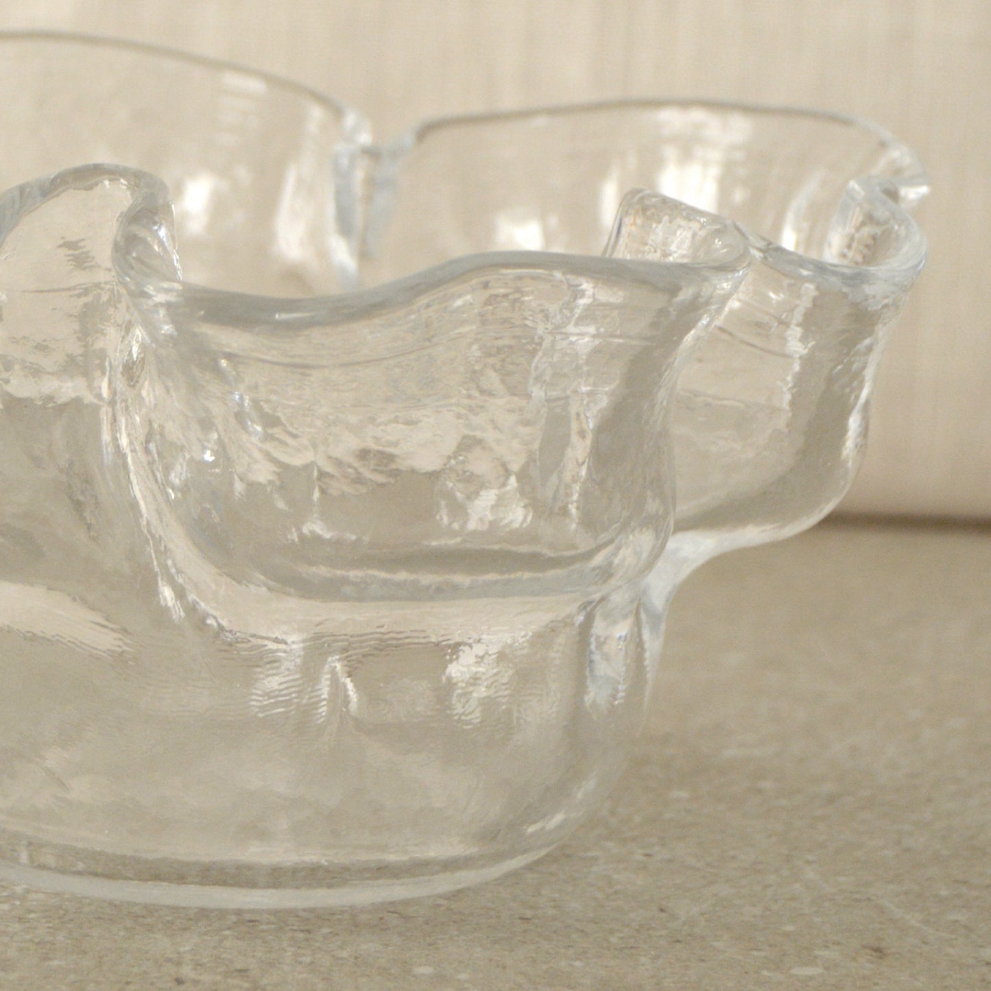 Vintage Lindshammar Crystal Bowl by Christer Sjögren Glass Art Bowl (1970s)