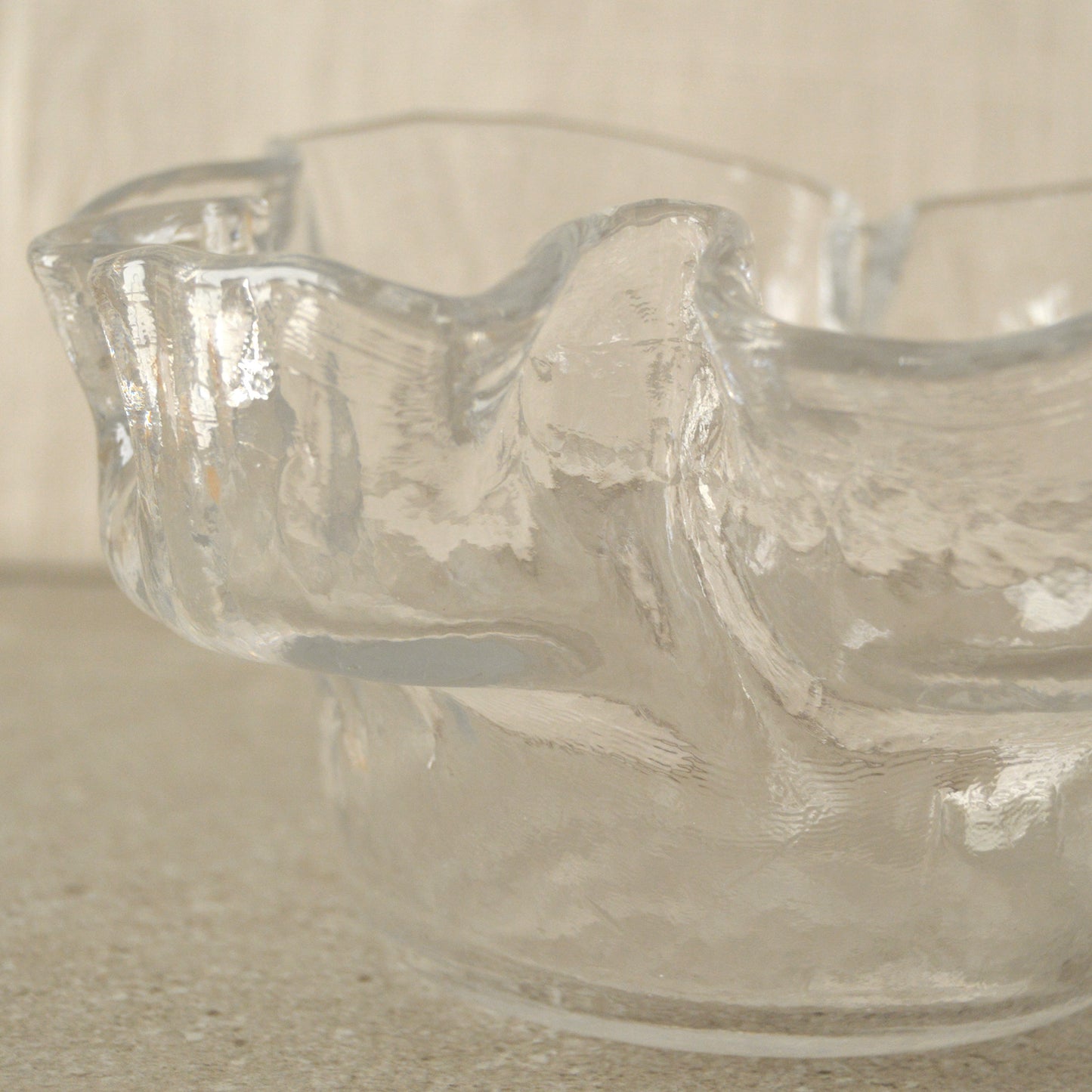 Vintage Lindshammar Crystal Bowl by Christer Sjögren Glass Art Bowl (1970s)