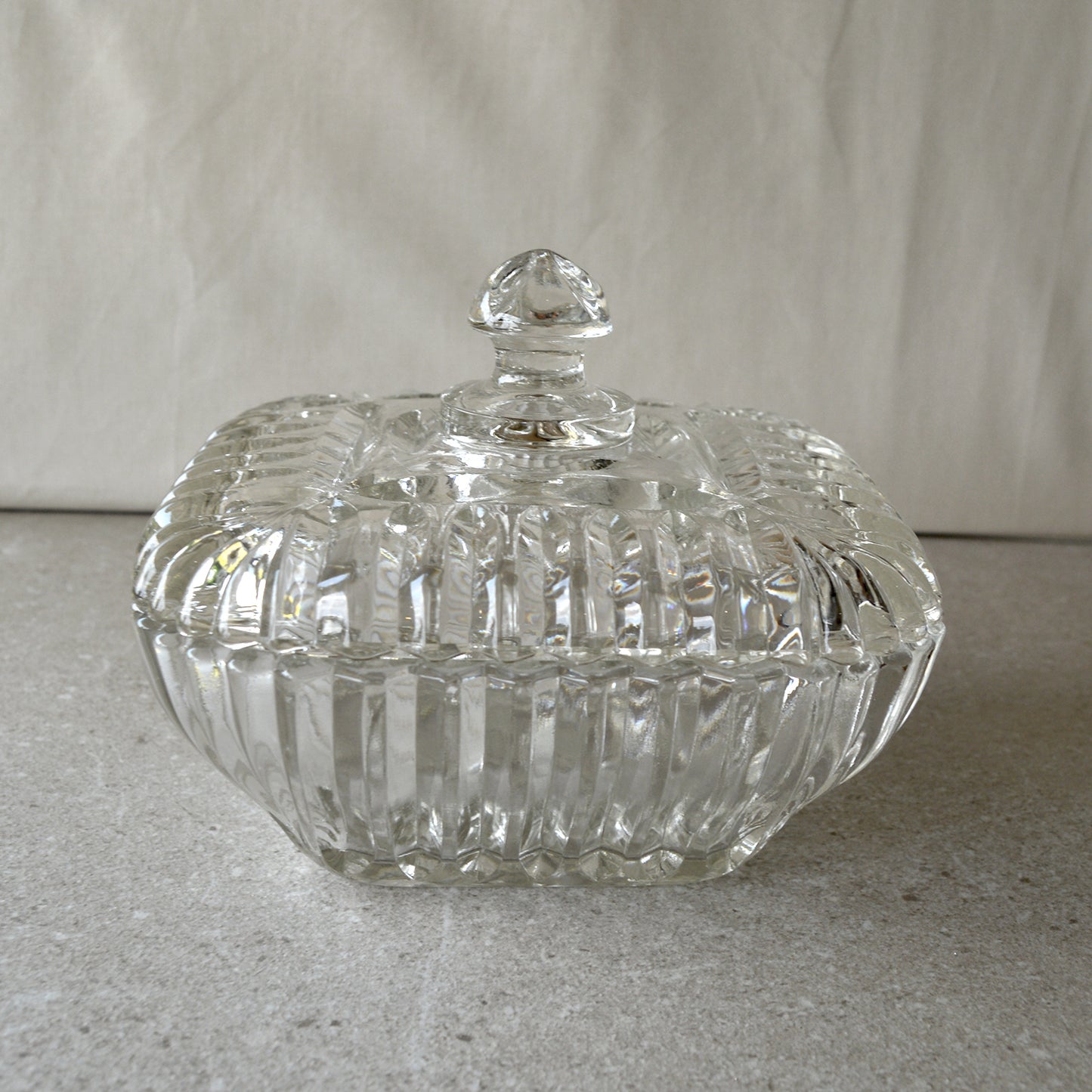 Vintage Anchor Hocking Square Candy Dish with Lid