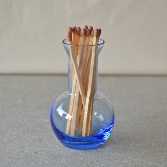 Ocean Glass with Matchsticks and Striker: Matchstick Holder