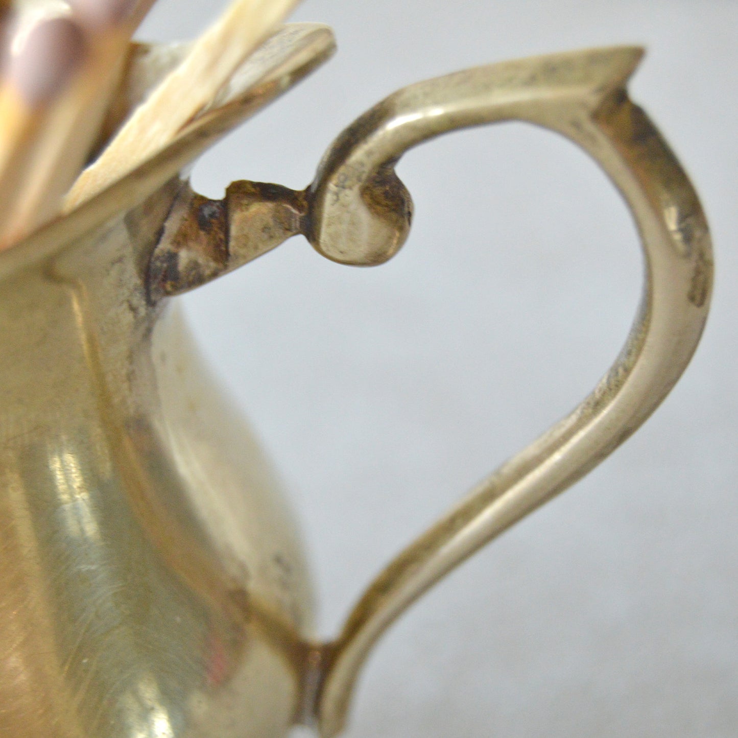 Brass Footed Creamer Matchsticks and Striker: Matchstick Holder