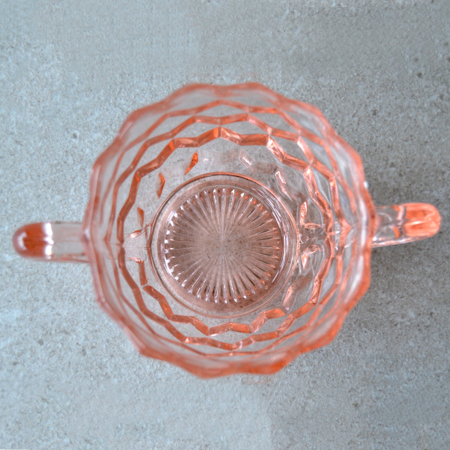 Vintage Fostoria Depression Glass Pink Sugar Double Handled Bowl (1930s)