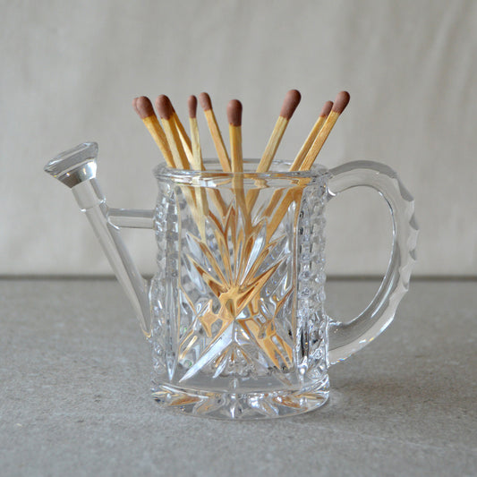 Glass Planter Watering Can with Matchsticks and Striker: Matchstick Holder