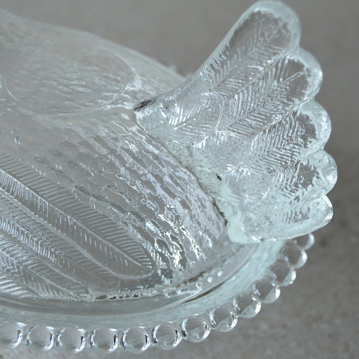 Vintage Indiana Glass Clear Hen on Nest Dish with Lid (1950s)