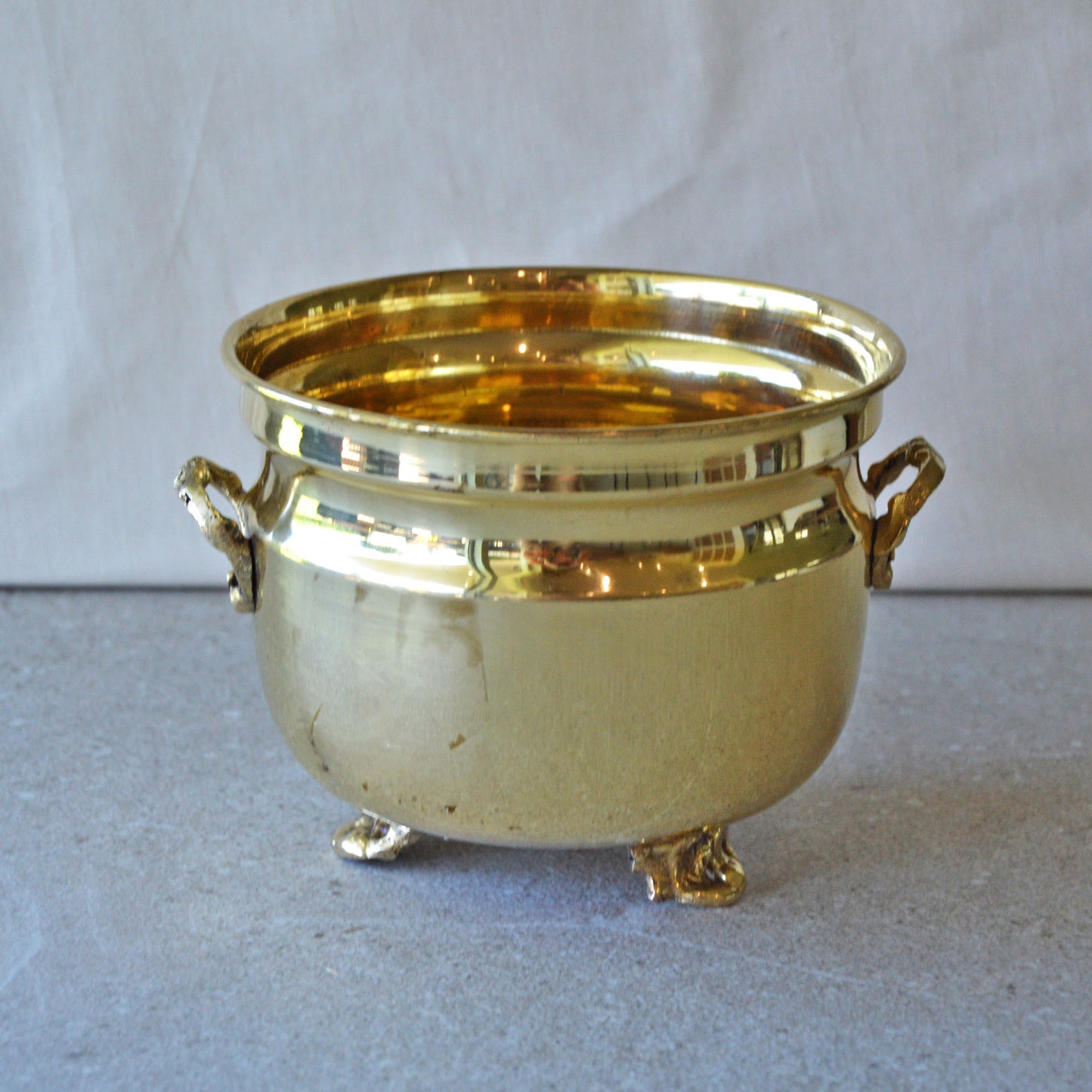 Vintage Large Brass Calderon Kettle Pot with Handles