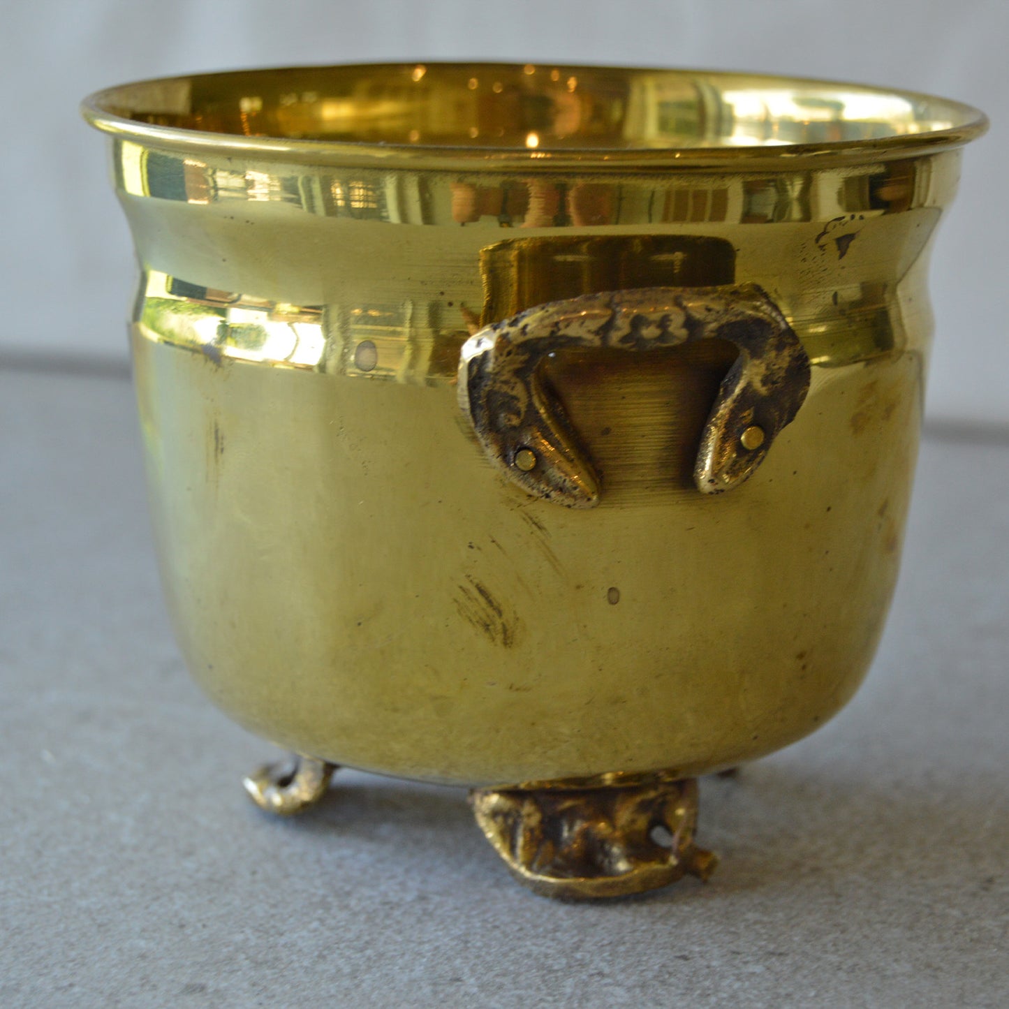 Vintage Small Brass Calderon Kettle Pot with Handles