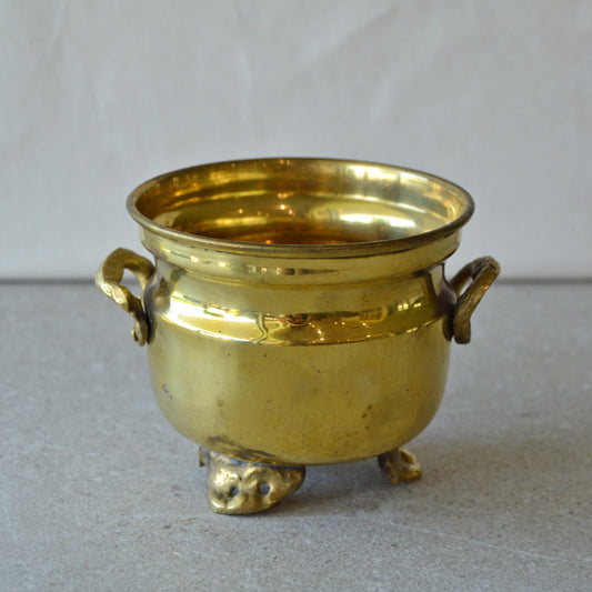 Vintage Small Brass Calderon Kettle Pot with Handles