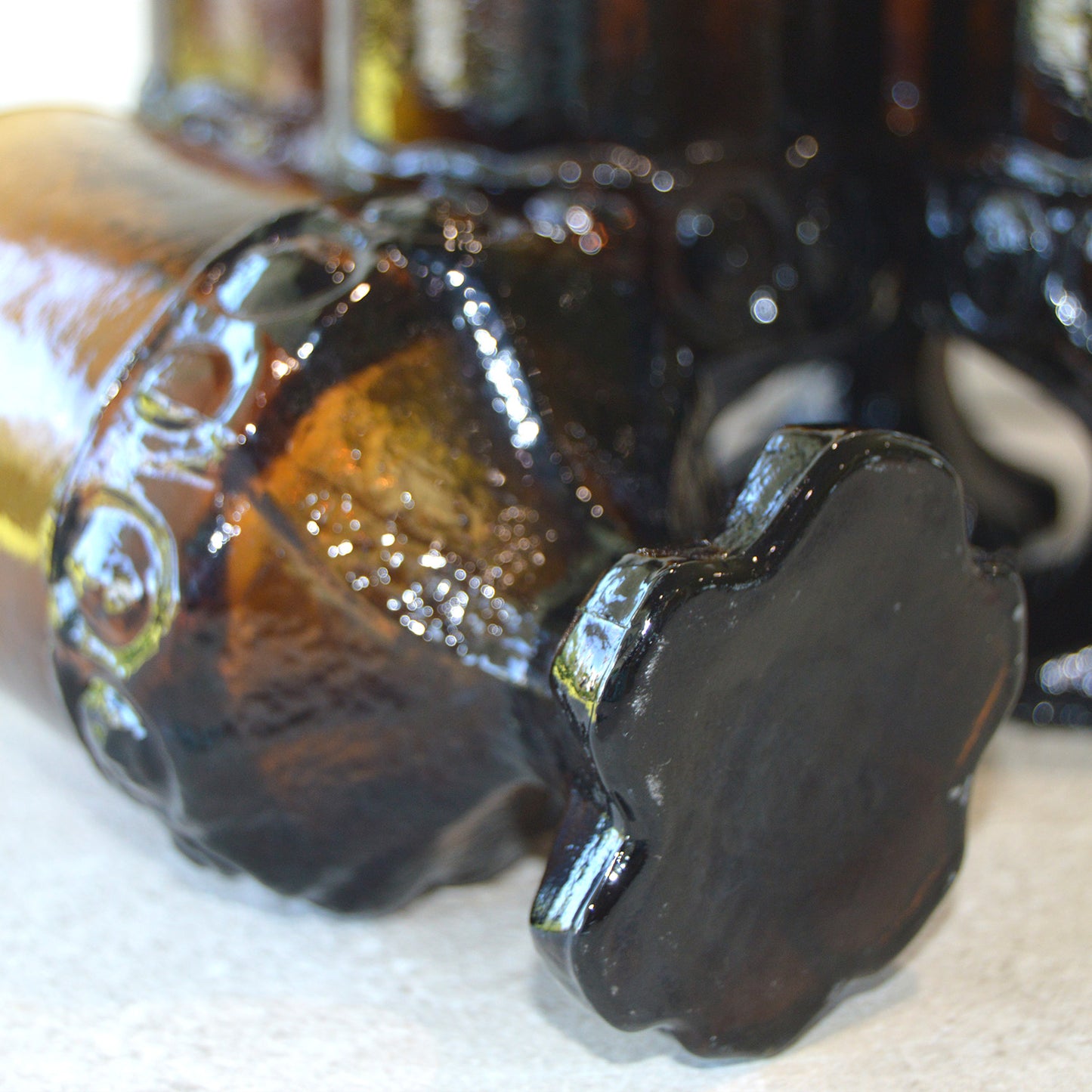 Vintage Dark Brown Smoke Madeira Goblets by Tiffin Fransciscan, set of 6 (1960s)