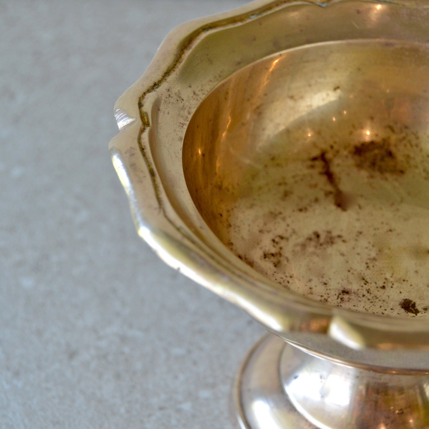 Vintage Brass Pedestal Candy Dish