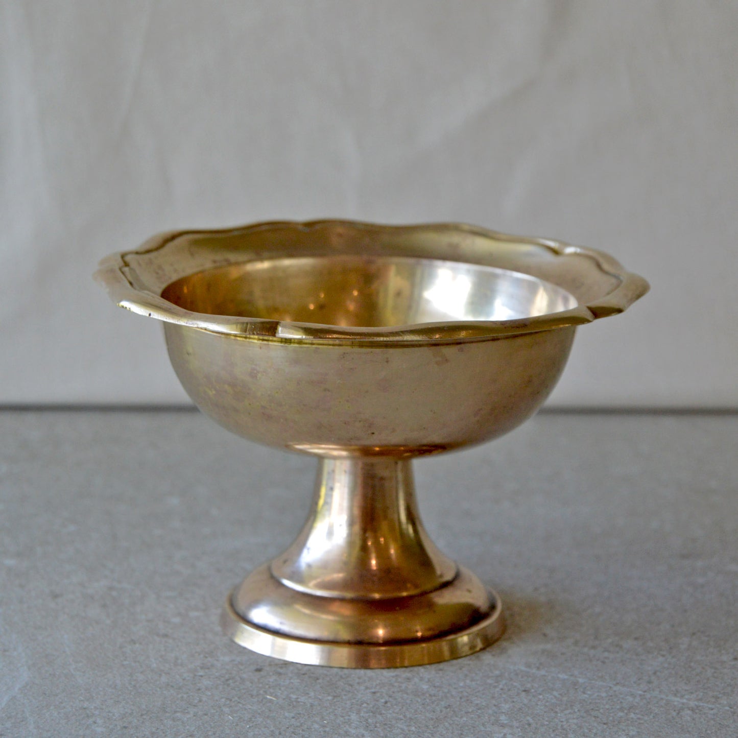 Vintage Brass Pedestal Candy Dish