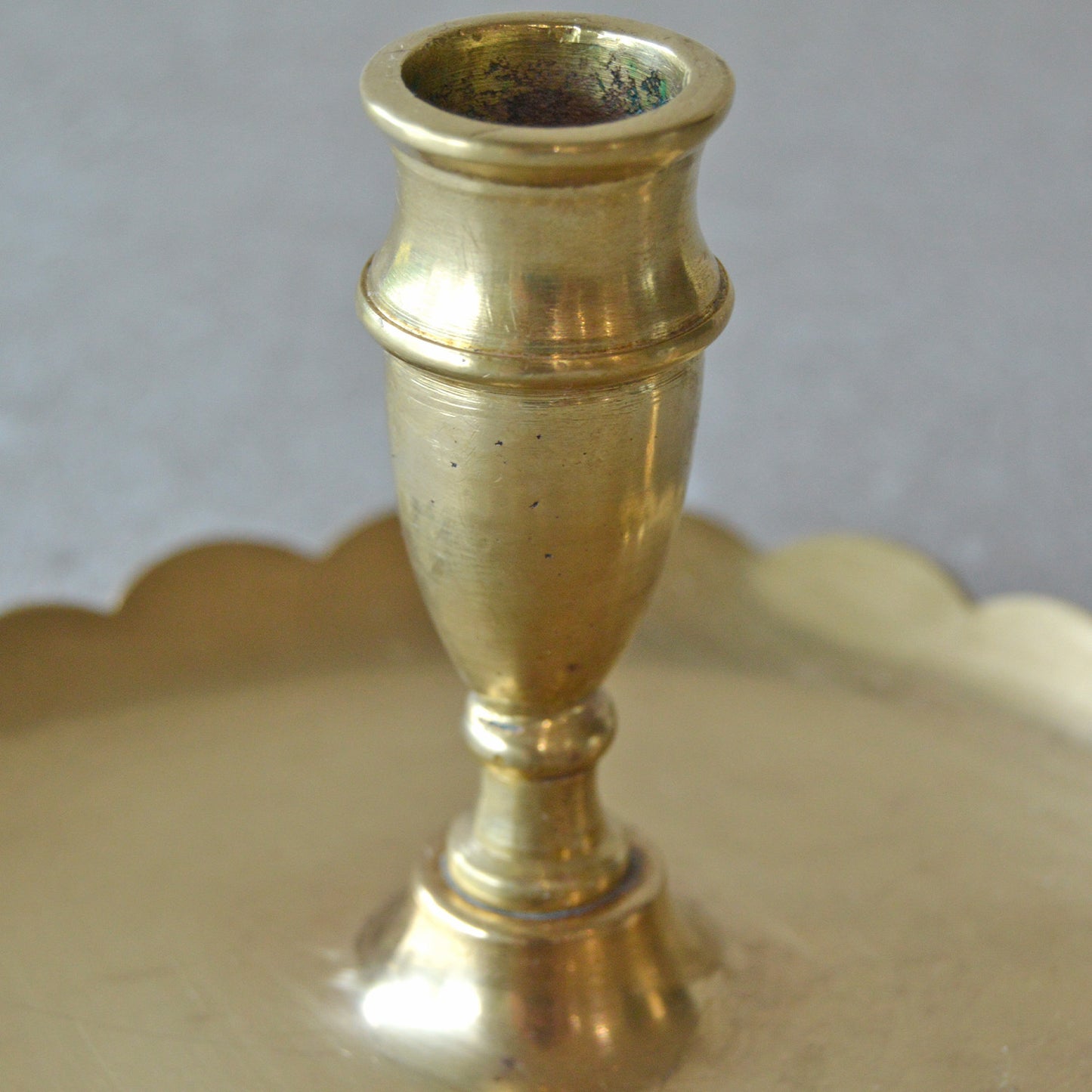 Vintage Brass Scalloped Chamberstick