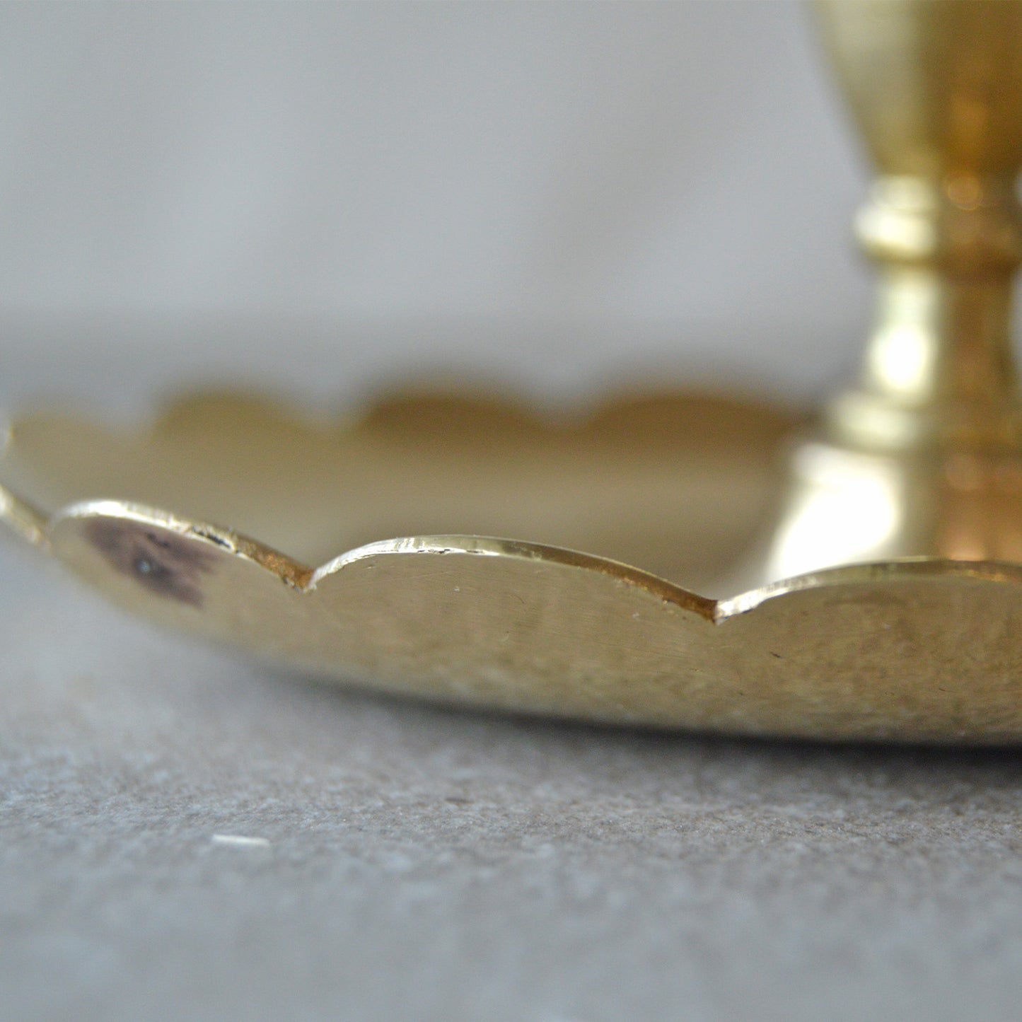 Vintage Brass Scalloped Chamberstick