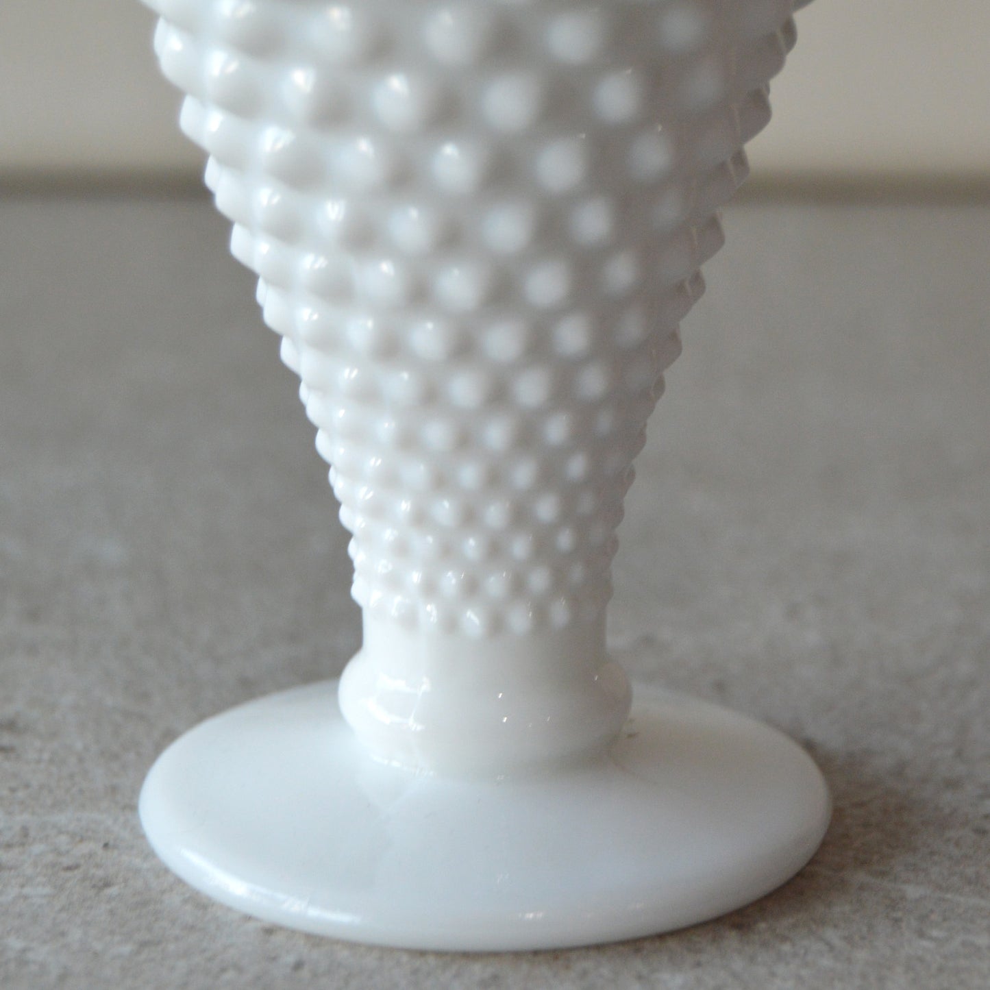 Vintage Fenton Milk Glass Hobnail Ruffled Vase with Matchsticks and Striker: Matchstick Holder