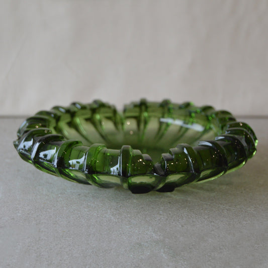 Vintage Fostoria Emerald Green Glass Ashtray (1940s)