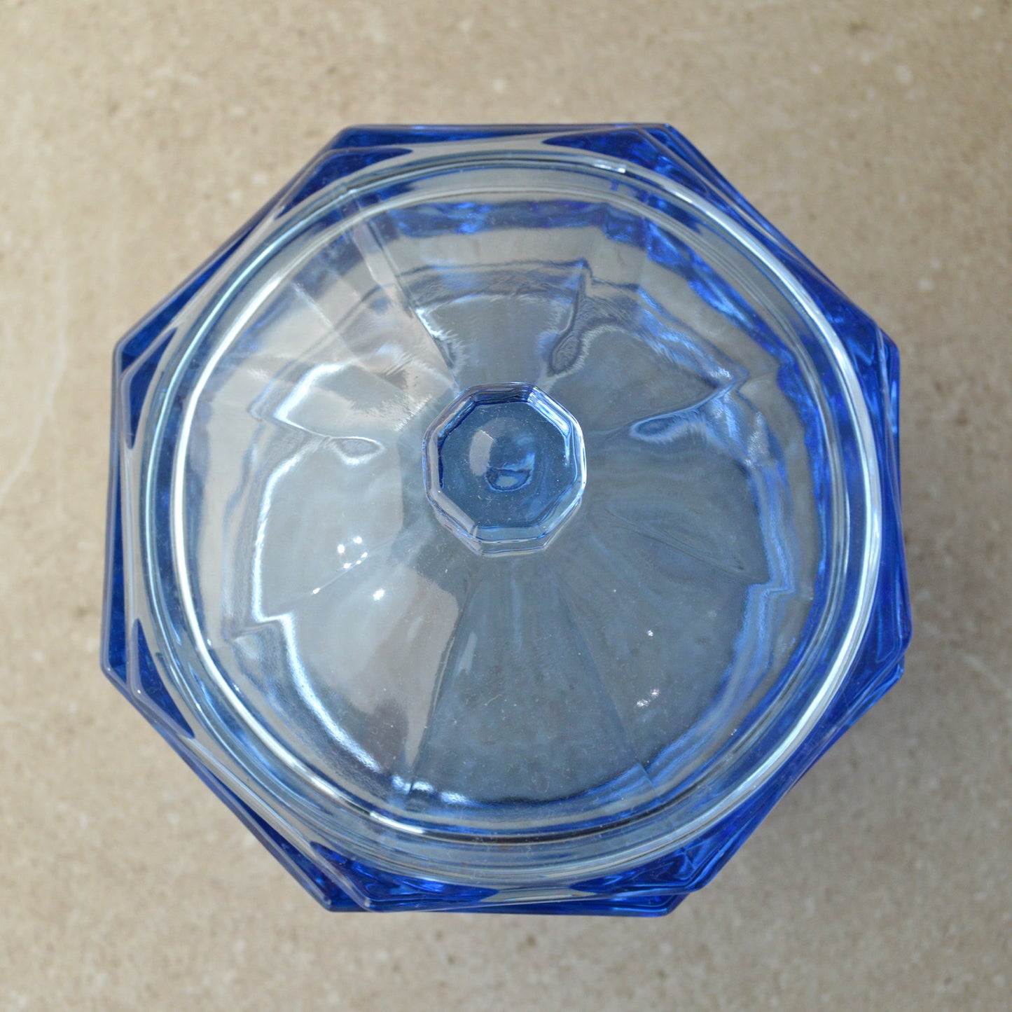 Vintage Indiana Glass Concord Blue Candy Dish with Lid
