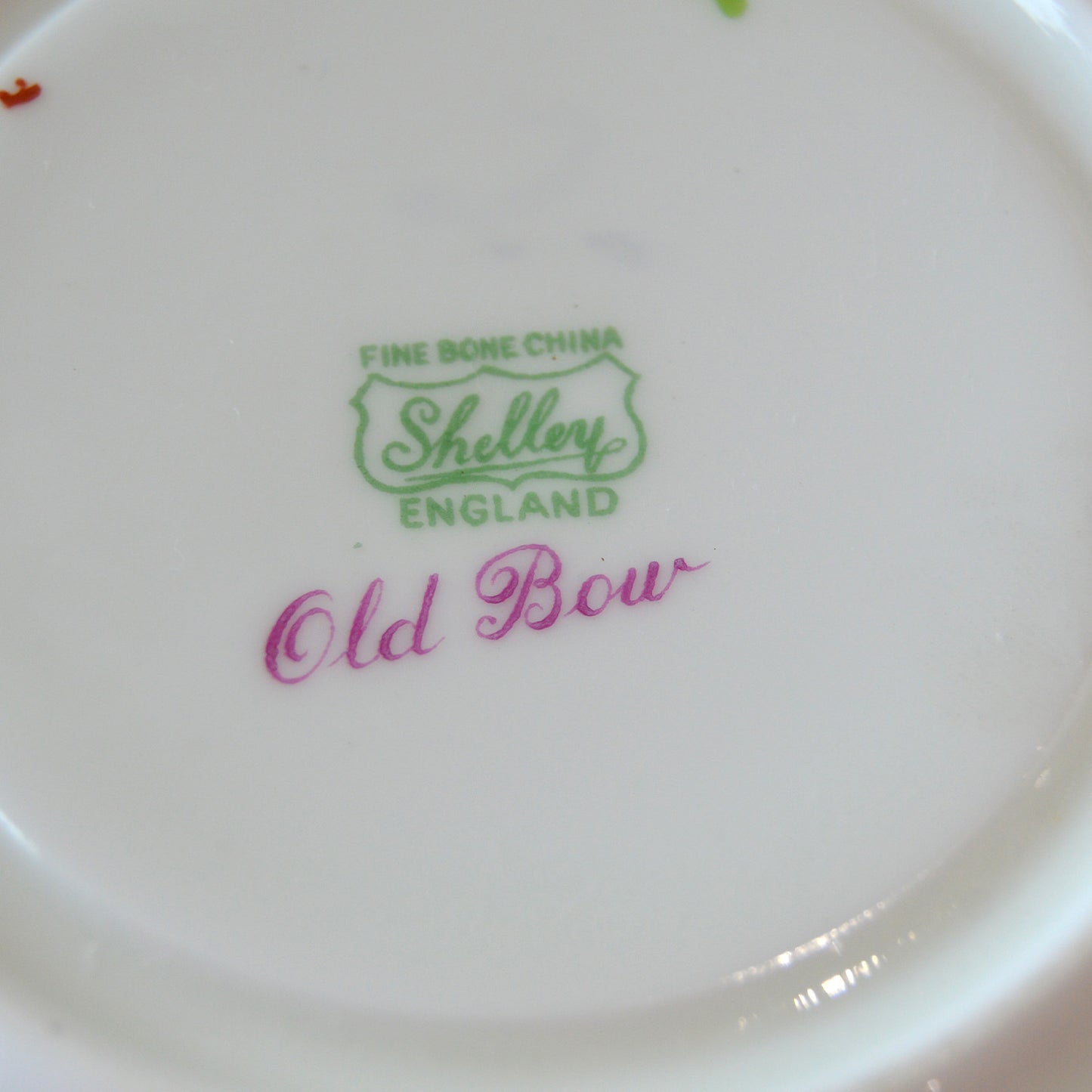 Vintage Shelley Green Floral Teacup & Saucer (1950s)