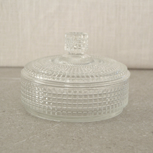Vintage Avon Crystal Vanity Powder Dish (1970s)