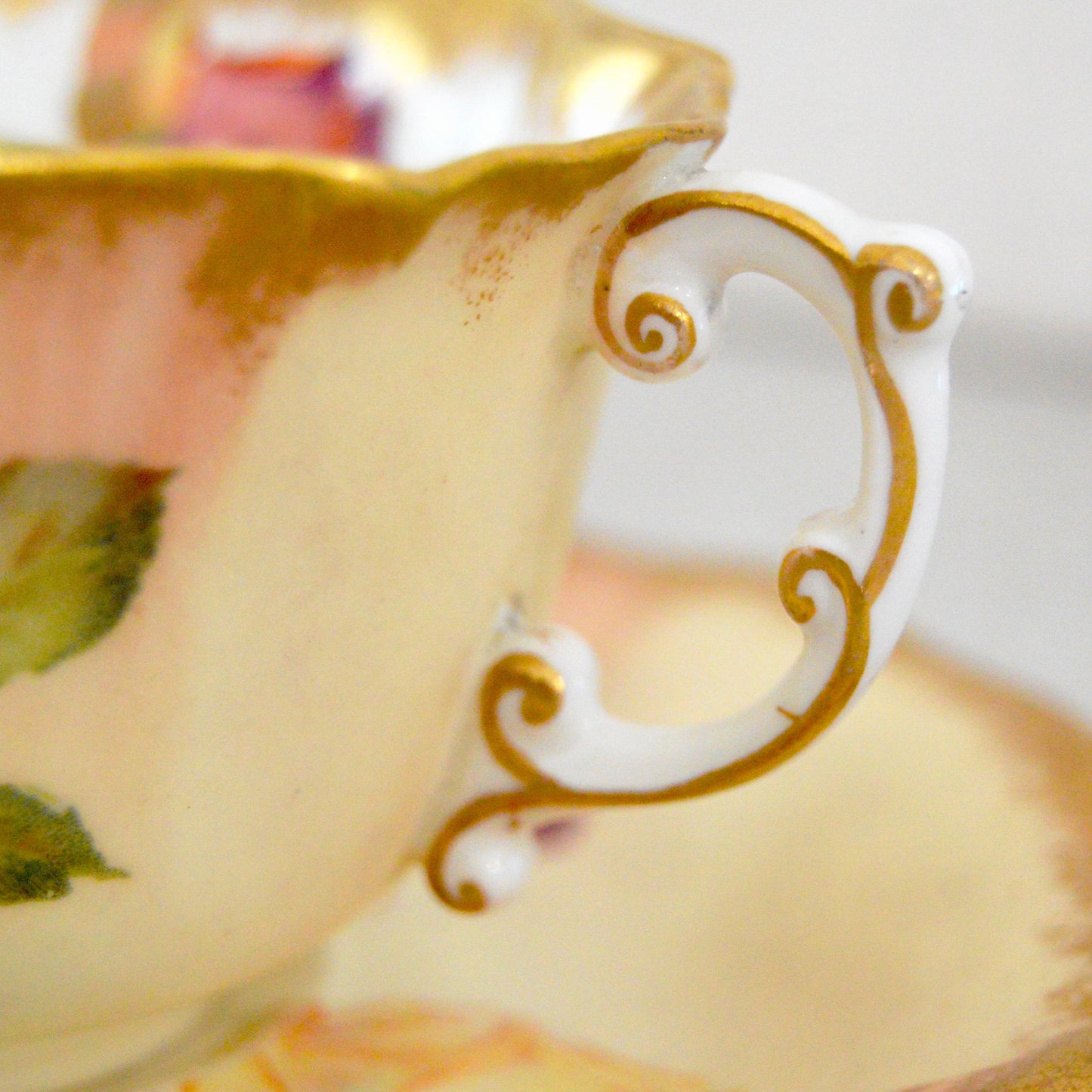 Vintage Bone China Rose Hammersely & Co Teacup, Saucer & Plate Set (China, 1970s)