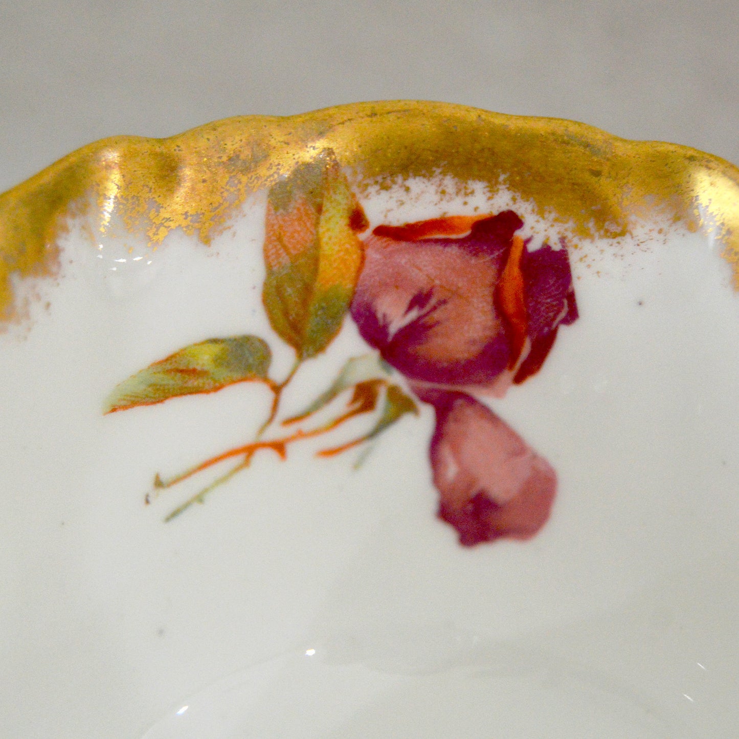 Vintage Bone China Rose Hammersely & Co Teacup, Saucer & Plate Set (China, 1970s)