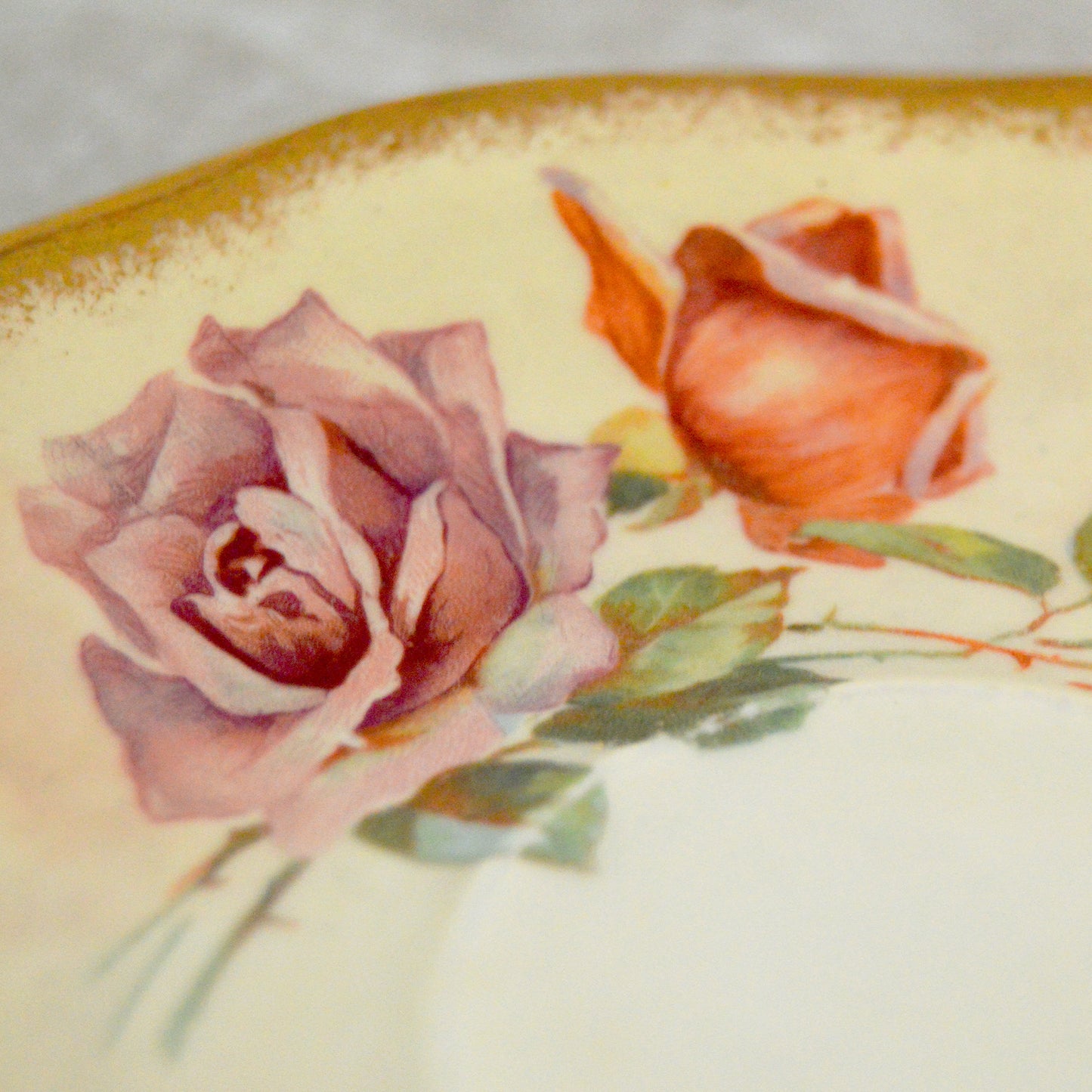 Vintage Bone China Rose Hammersely & Co Teacup, Saucer & Plate Set (China, 1970s)